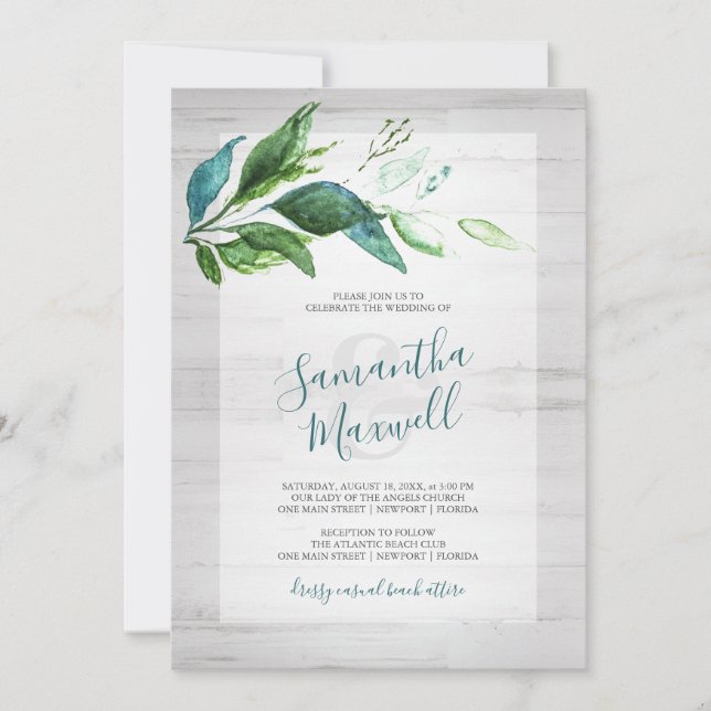 Material De Casamento Rustic Botanical Watercolor (Frente)