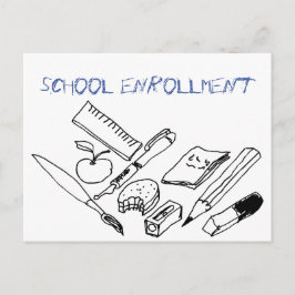 Material de Ensino no Convite de Inscrição Escolar