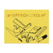 Material de Ensino no Convite de Inscrição Escolar