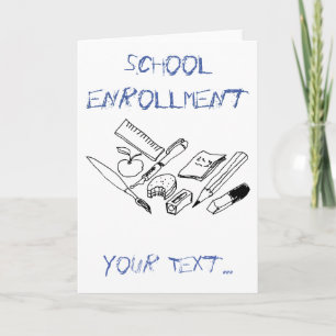 Material de Ensino no Convite de Inscrição Escolar