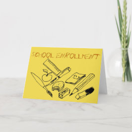 Material de Ensino no Convite de Inscrição Escolar