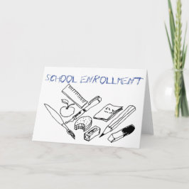 Material de Ensino no Convite de Inscrição Escolar