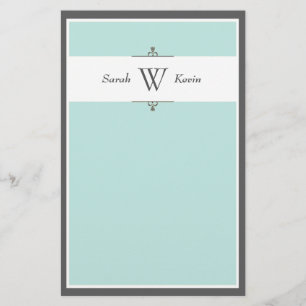 Material de papelaria Aqua & Cinza