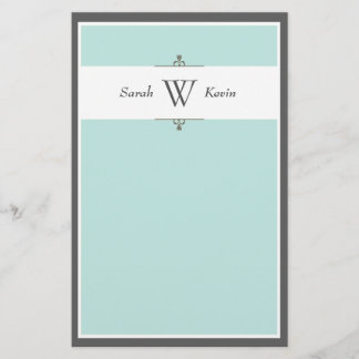 Material de papelaria Aqua & Cinza