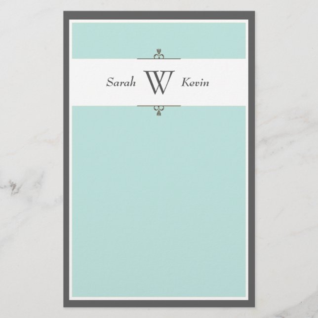 Material de papelaria Aqua & Cinza (Frente)
