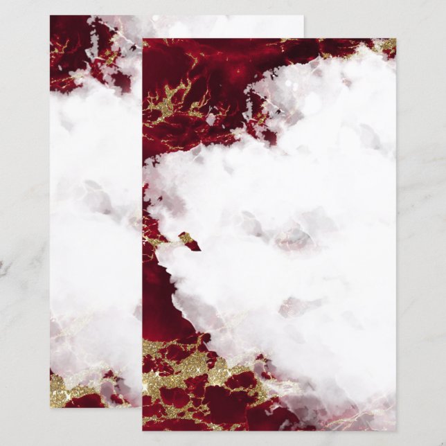 Material de Vazio de Geodo Red Watercolor Ruby (Frente/Verso)