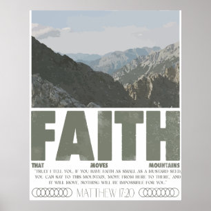 Mateus 17:20 A Fé Pode Mover Montanhas Poster