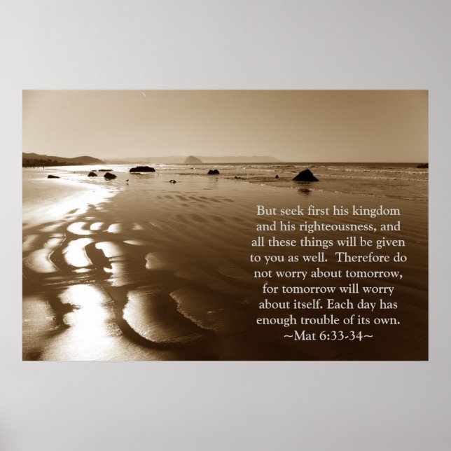 Mateus 6:33- 34 Poster (Frente)