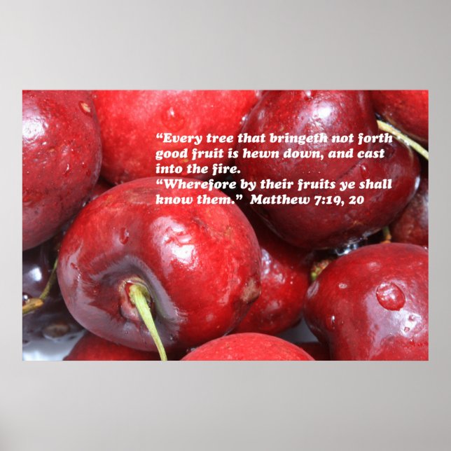Mateus 7:19, 20 Poster de Escritura (Frente)