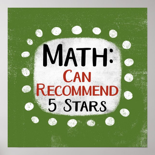 Math Review 5 Stars Poster Wall Art (Frente)