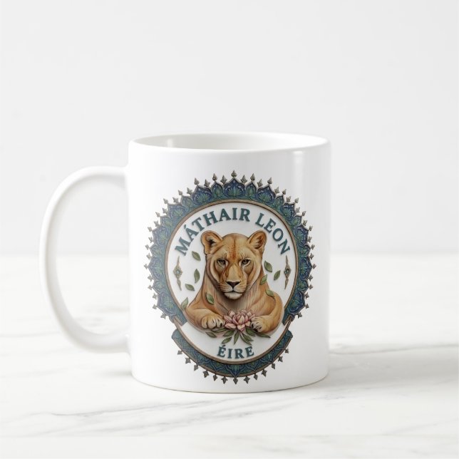 Máthair Leão. Caneca de Café Irlanda (Esquerda)