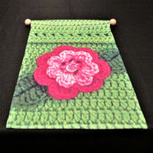 Matizes cor-de-rosa Folha Verde Artisan Crochet Im