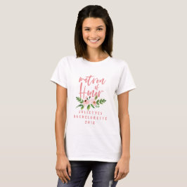 Matriz rosa de camiseta floral de cor d'água