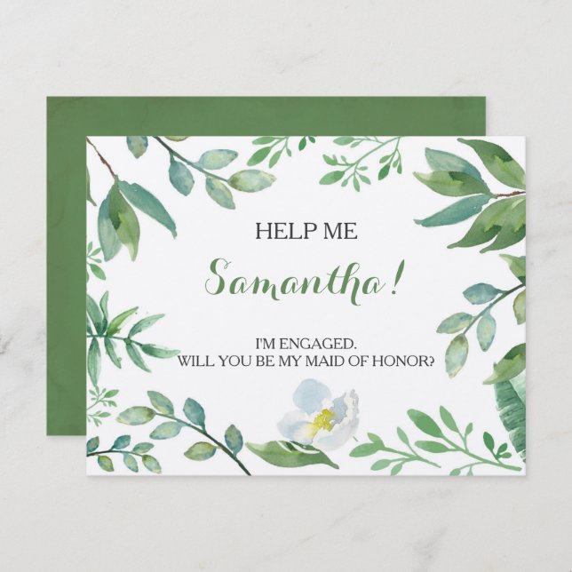 MATRONA engraçada do cartão da PROPOSTA da HONRA, (Frente/Verso)