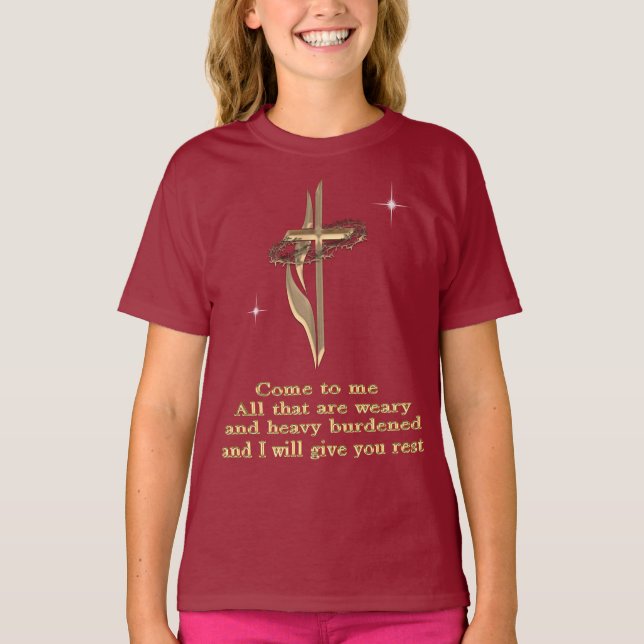 Matthew 11:28 t-shirt (Frente)