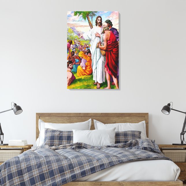 Matthew 14:13-21 Jesus alimenta 5000 Canvas mascul (Insitu(Quarto))