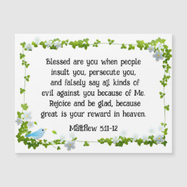 Matthew 5:11-12 Abençoado é seu cartão magnético