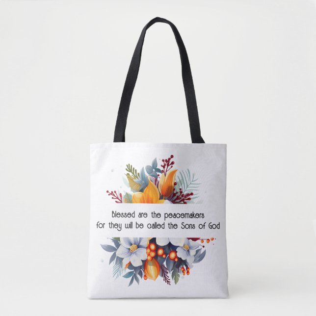 Matthew 5:9 Tote Bag (Frente)