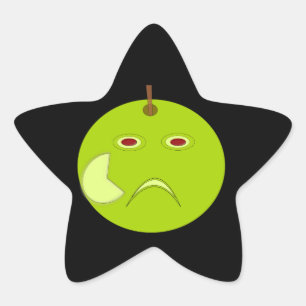 Mau Apple com adesivos de Dia das Bruxas com cicat