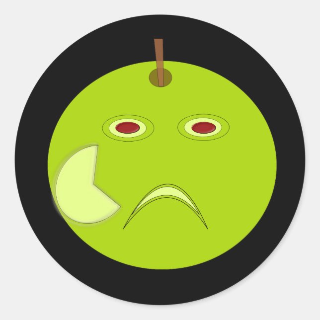 Mau Apple com adesivos de Dia das Bruxas com cicat (Frente)