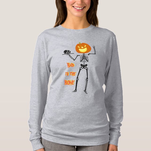 Mau para a Camisa do Dia das Bruxas Ósseas (Frente)