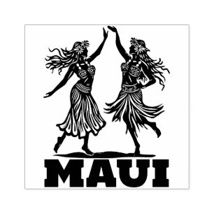 Maui Beau° Carimbo de Borracha Dançarino Hula Hava