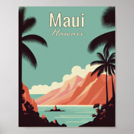 Maui Hawaii - Poster de Viagens vintage Minimalist