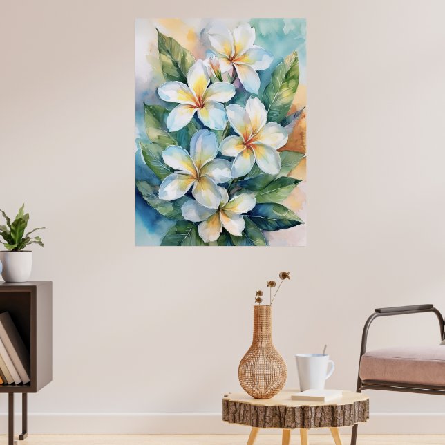 Maui White Plumeria Poster (Sala de Estar 3)
