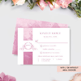 Mauve Chic Pink Watercolor Monograma RSVP