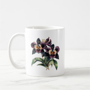 Mauve clássica elegante e caneca de café de orquíd