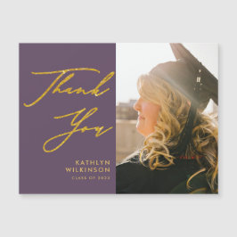 Mauve Elegant Dourado Script Graduação Obrigado