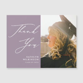 Mauve Elegant Script Simple Graduação Obrigado