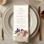 Mauve Indigo Watercolor Rosa Wedding Menu<br><div class="desc">Mauve Indigo Watercolor Rosa Wedding Menu</div>
