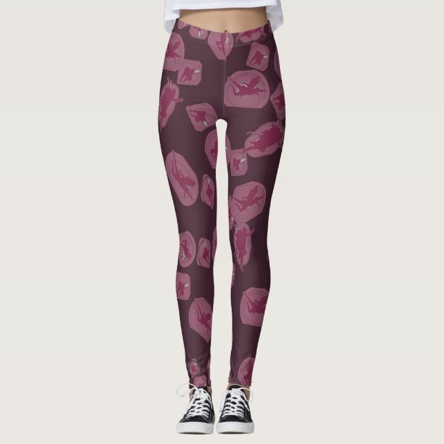 Mauve legging Mauve leggings with fairy pattern (Frente)