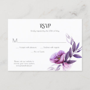 Mauve Purple Lavanda Violet Floral RSVP
