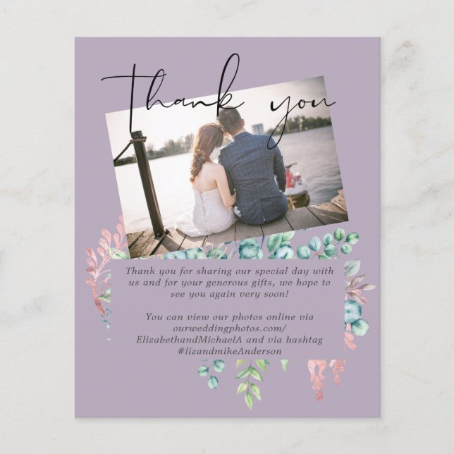 Mauve Sage deixa fotos de casamento, obrigado (Frente)