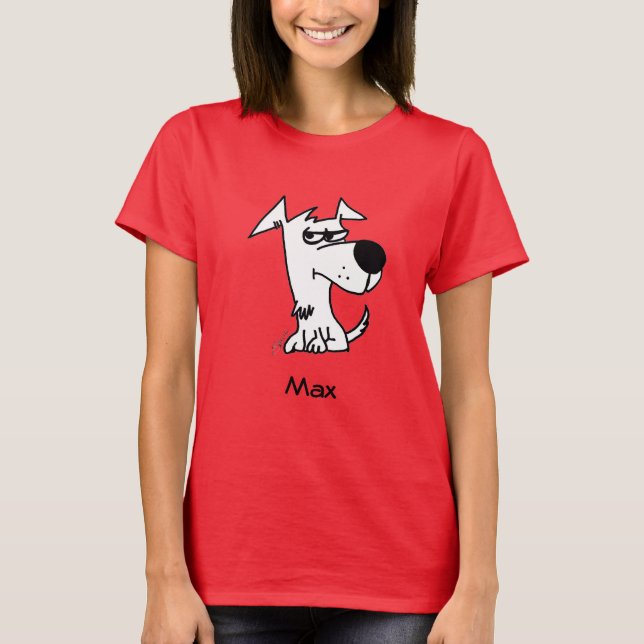 Max the Dog T-Shirt Pink Red (Frente)