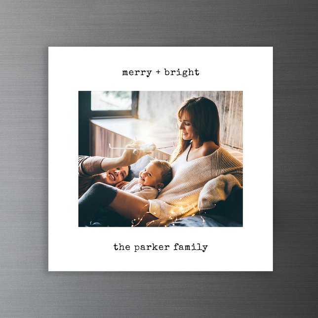 Máxima máquina de escrever | Cartão Magnético de F (A stylish magnetic Christmas photo card)