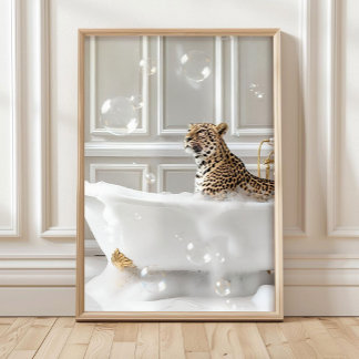 Maximalista de Leopardo na Impressão de Banheira,