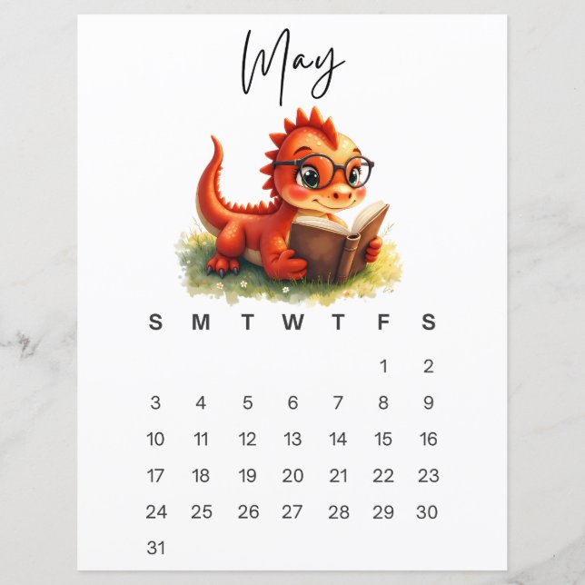 May Baby Dragon Sweet Fantasy Monthly Calendar (Frente)