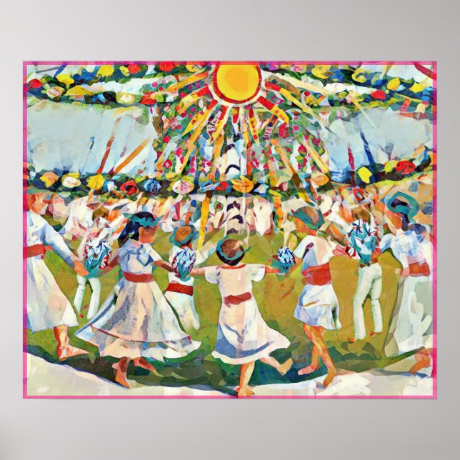 May Folk Art Primavera Celebration Poster (Frente)