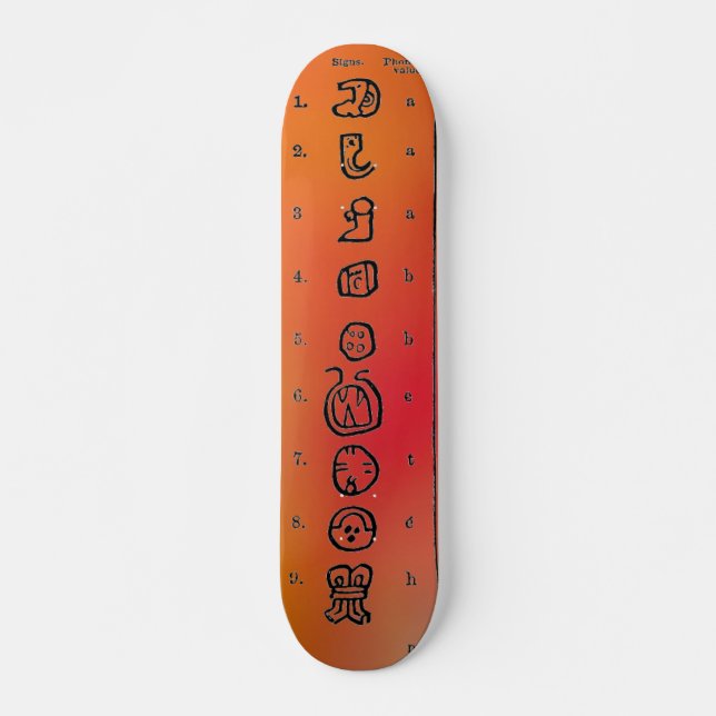 Mayan Alphabet Skateboard (Frente)