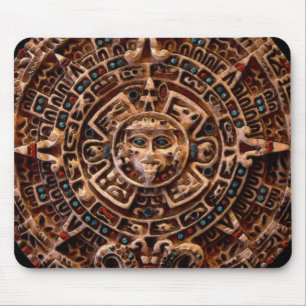 Mayan-Aztec Calendário Sagrado Sun Mousepad