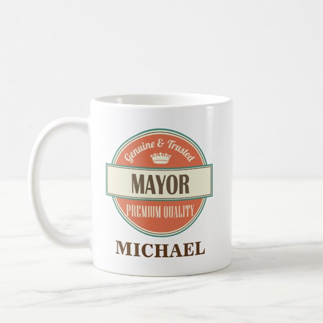 Mayor Personalized Escritório Caneca Presente (Esquerda)