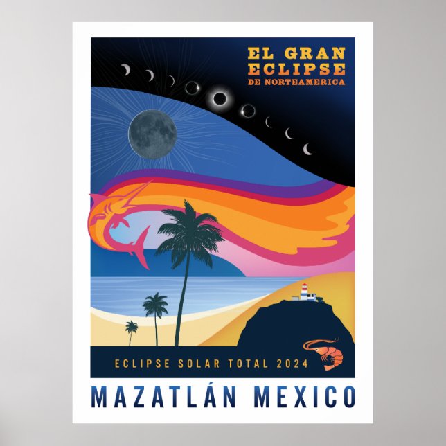 Mazatlan Solar Eclipse Poster (Frente)