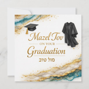 Mazel Tov no seu cartão de graduação Congratulaç