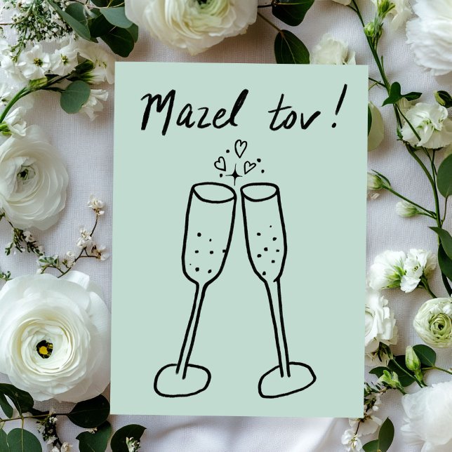 Mazel Tov Wedding Champagne Cheers Sketch Doodle (Mazel Tov Wedding Champagne Cheers Sketch Doodle Card
)