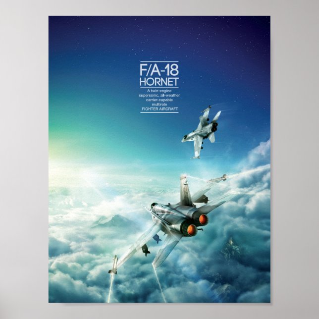 McDonnell Douglas F/A-18 Hornet poster (Frente)