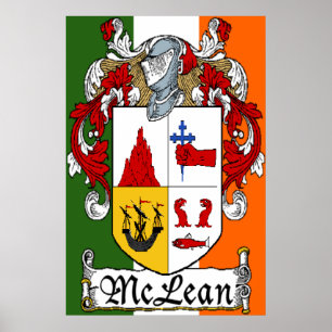 McLean Casaco de Armas Irish Flag Impressão