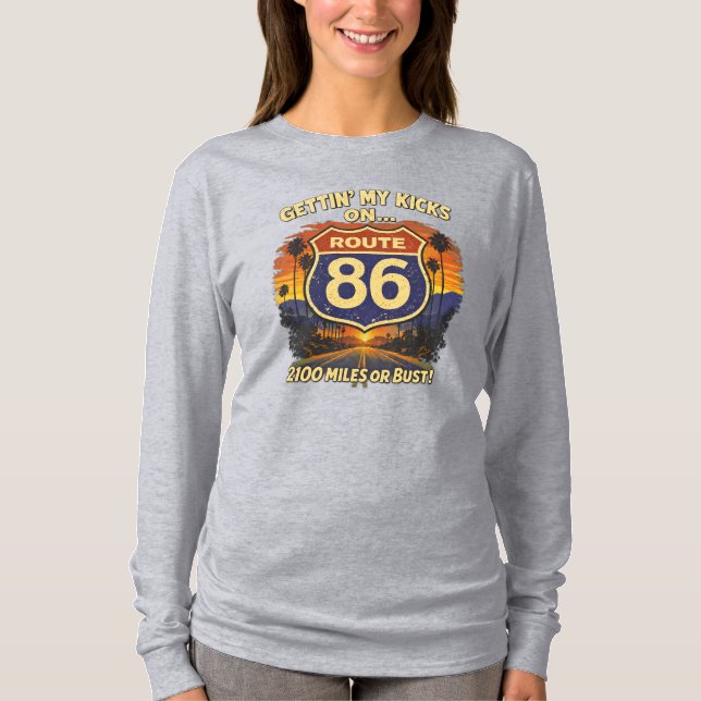 Me divertindo na rota 86 camiseta (Frente)